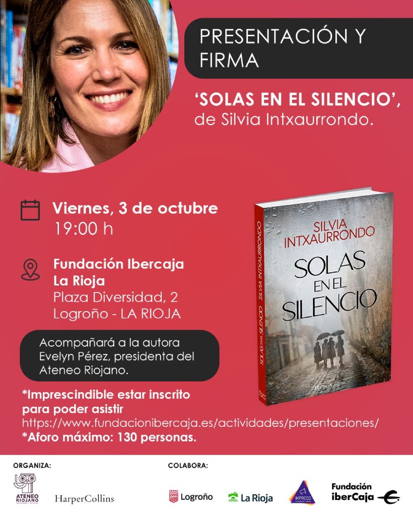 silvia intxurrondo presenta libro solas en el silencio logrono